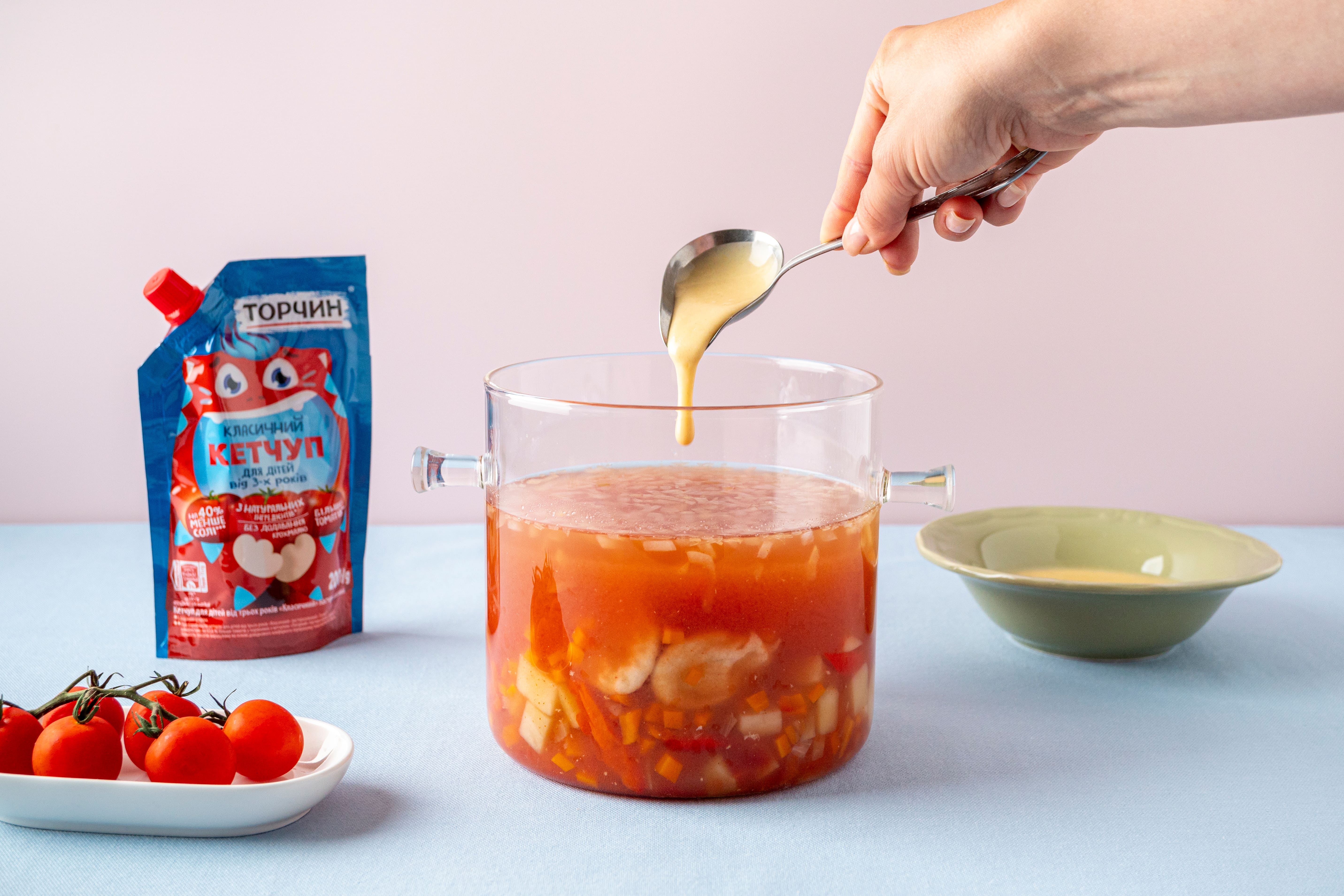 Томатний суп з кльоцками